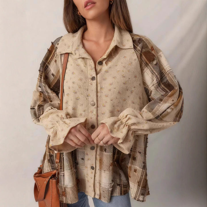 Damen Lässige und elegante Puffärmel Bluse Echo Archiv