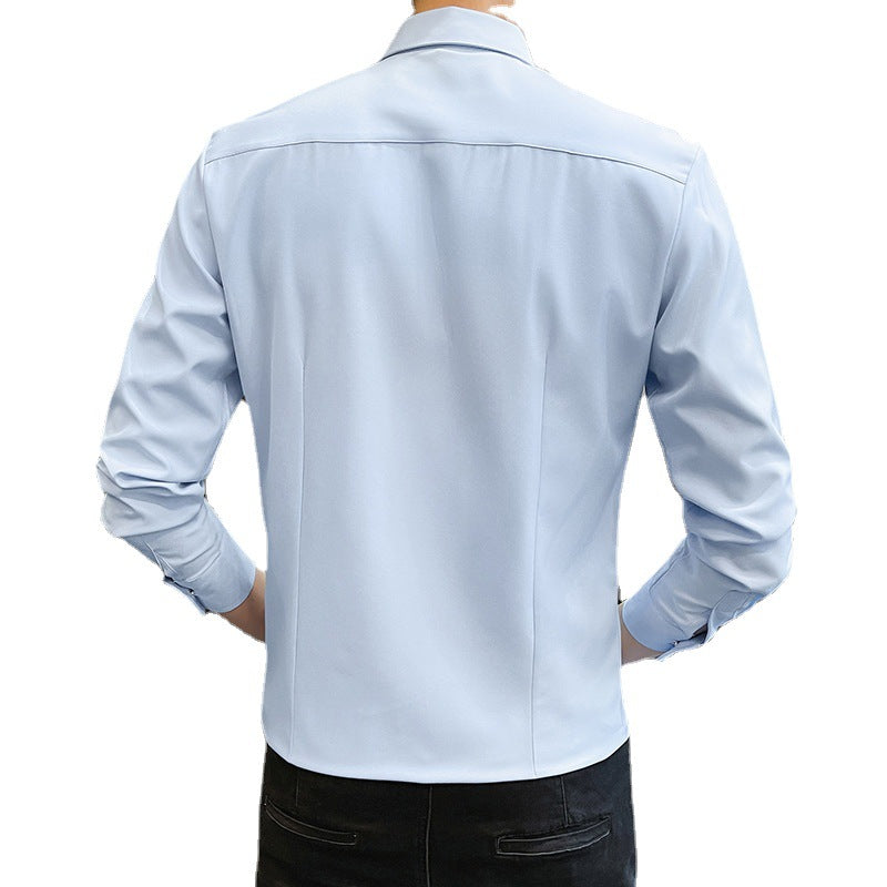 Herren elegantes langärmliges Slim-Fit-Hemd Echoarchiv