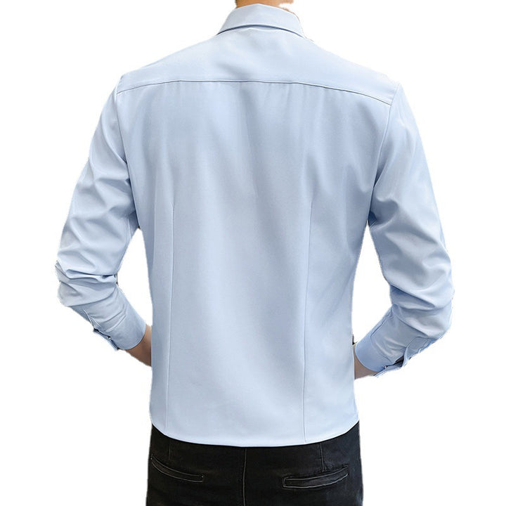 Herren elegantes langärmliges Slim-Fit-Hemd Echoarchiv