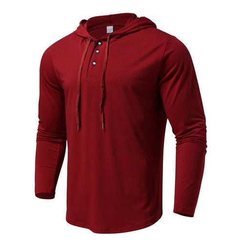 Herren Langarm Hoodie mit Knopfleiste und sportlicher Passform Echoarchiv