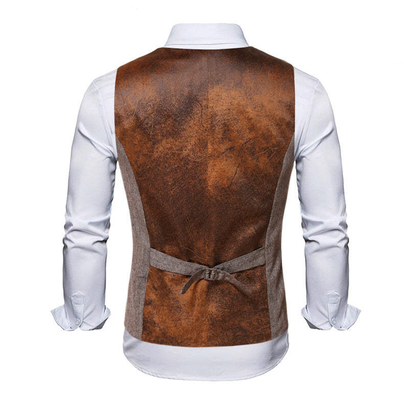 Herren elegante Anzugweste mit Kontrastdetails Echoarchiv