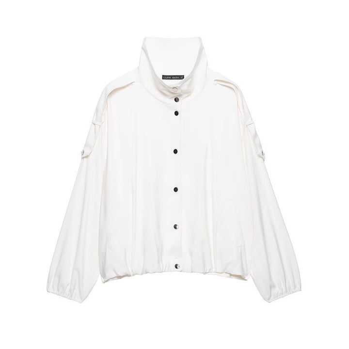 Damen Oversize-Blousonjacke mit Stehkragen und Druckknopffront Echo Archiv