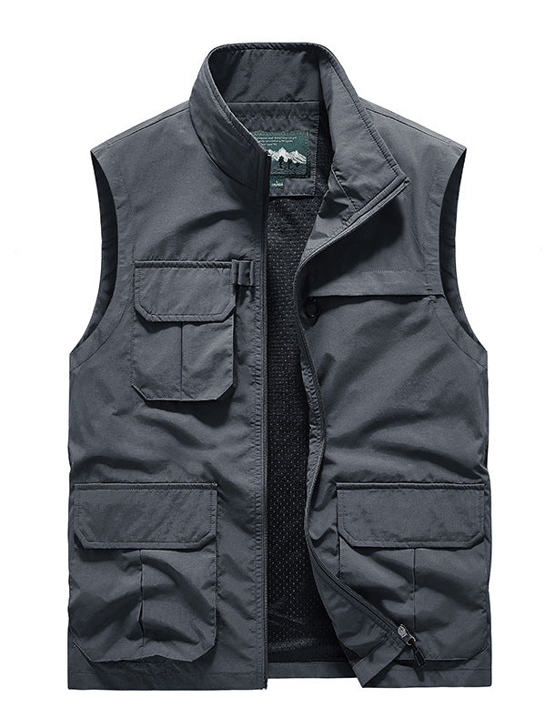 Herren Leichte Reise-Utility-Weste mit Mesh-Innenfutter und Mehrfachtaschen Echoarchiv