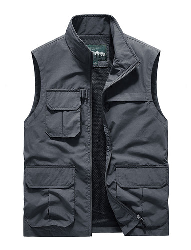 Herren Leichte Reise-Utility-Weste mit Mesh-Innenfutter und Mehrfachtaschen Echoarchiv