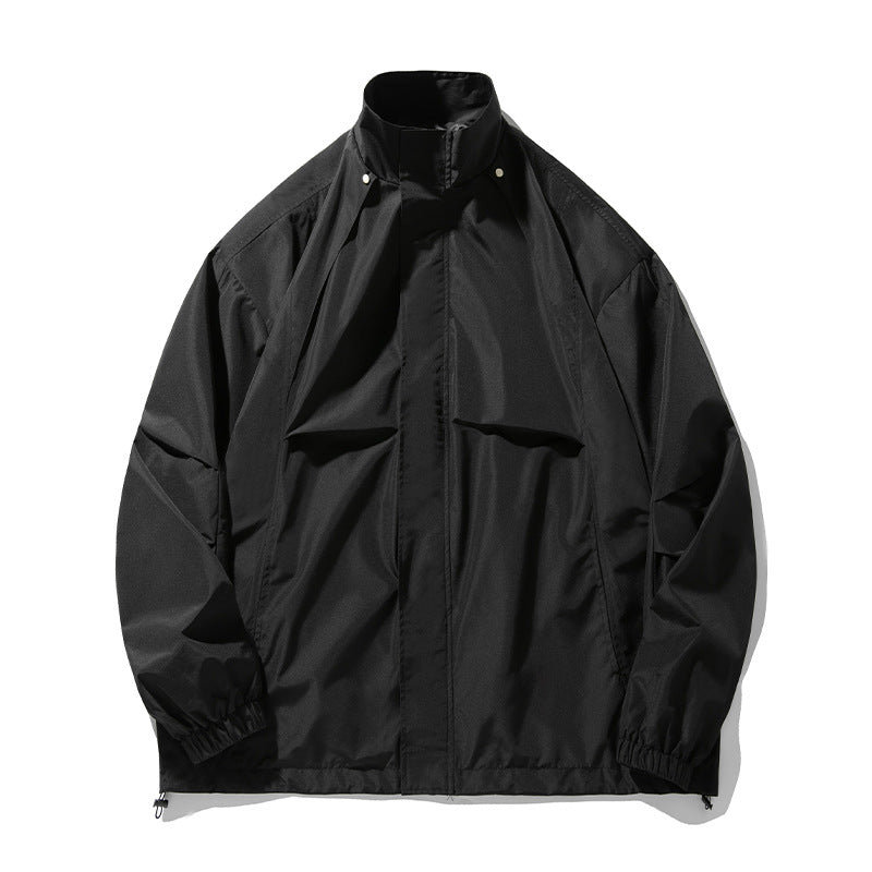 Unisex Leichte technische Windbreaker‑Jacke mit Stehkragen, verdecktem Reißverschluss und verstellbarem Saum Echo Archiv