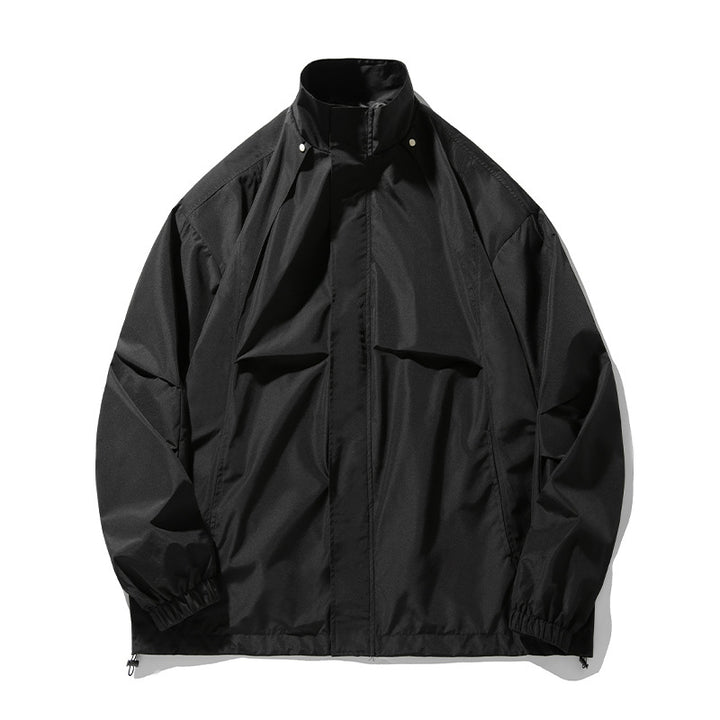 Unisex Leichte technische Windbreaker‑Jacke mit Stehkragen, verdecktem Reißverschluss und verstellbarem Saum Echo Archiv