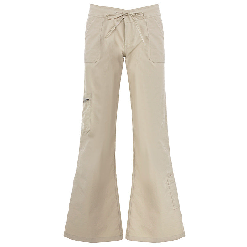 Damen nan weite Highwaist Cargo-Schlaghose mit Tunnelzug, Mehrfachtaschen und legerer Silhouette Echo Archiv