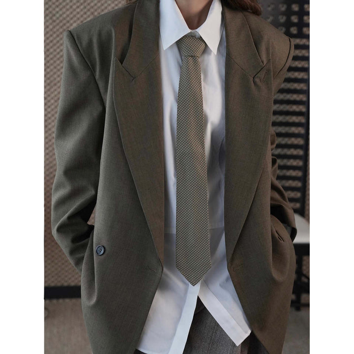 Damen Strukturierter Oversize-Blazer mit breitem Revers und Soft-Shoulder Echoarchiv