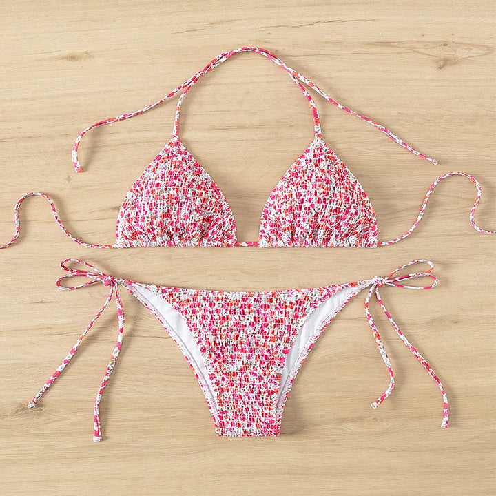 Damen Triangel-Bikini mit verstellbaren Trägern und klassischen Schnürdetails Echo Archiv