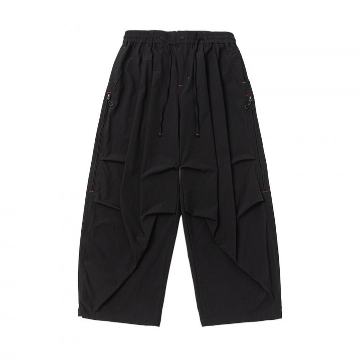 Unisex Weitgeschnittene technische Cargo-Hose mit Gummibund, Kordelzug und Reißverschlusstaschen Echo Archiv