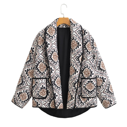 Damen Stepp-Kimonojacke mit grafischem Ethno-Print und Taillengürtel Echo Archiv