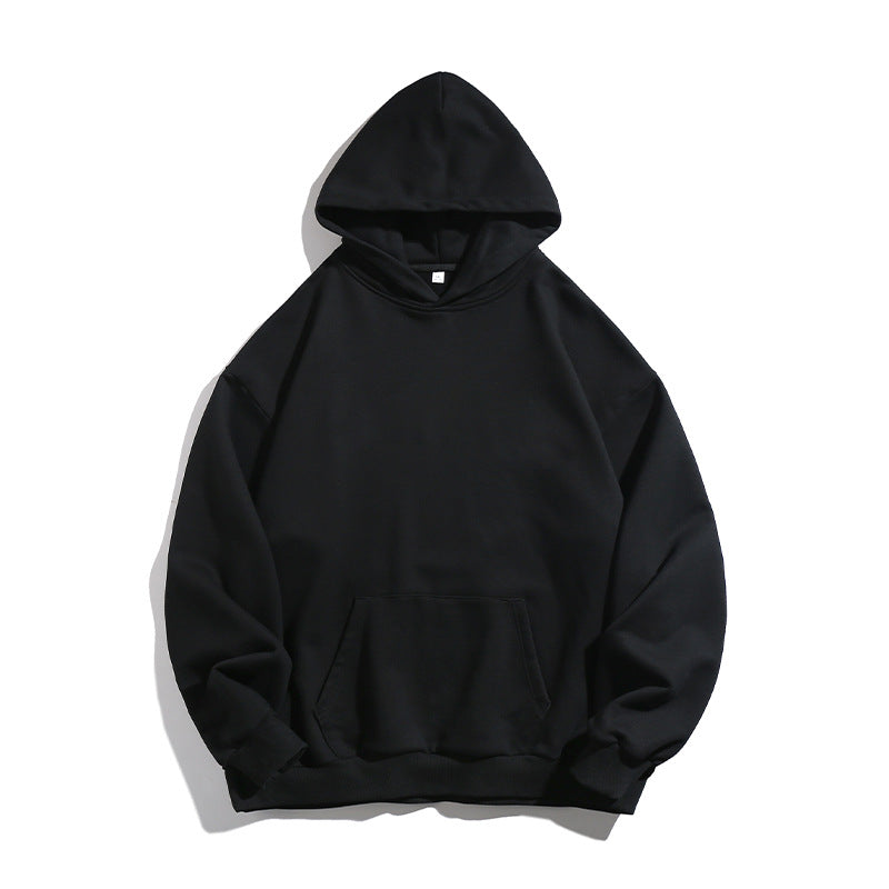 Unisex Kastenförmiger Kapuzenpullover mit minimalistischer Nahtführung, Kängurutasche und verlängertem Rückenteil Echo Archiv