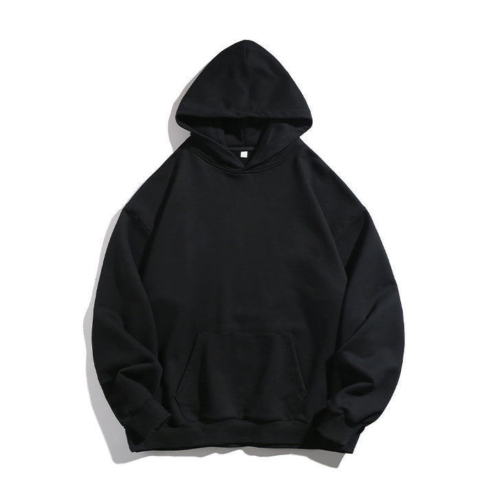 Unisex Kastenförmiger Kapuzenpullover mit minimalistischer Nahtführung, Kängurutasche und verlängertem Rückenteil Echo Archiv