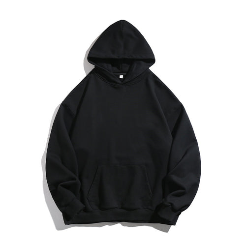 Unisex Kastenförmiger Kapuzenpullover mit minimalistischer Nahtführung, Kängurutasche und verlängertem Rückenteil Echo Archiv