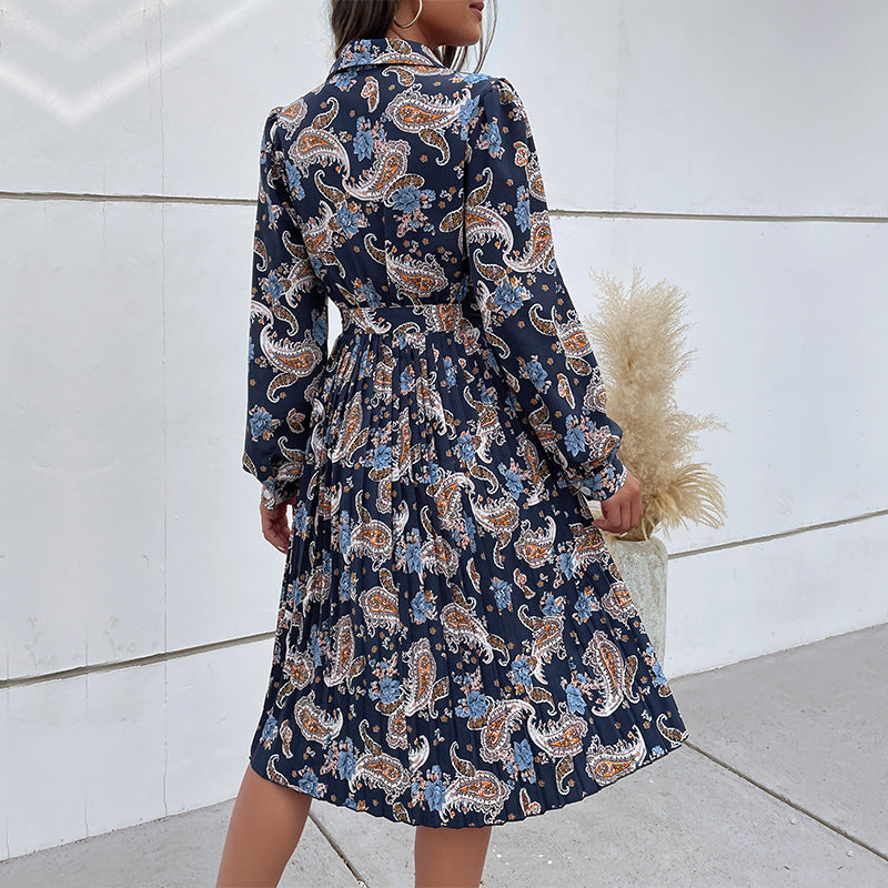 Damen Elegantes Maxi-Kleid mit Taillengürtel und Blumenmuster Echo Archiv