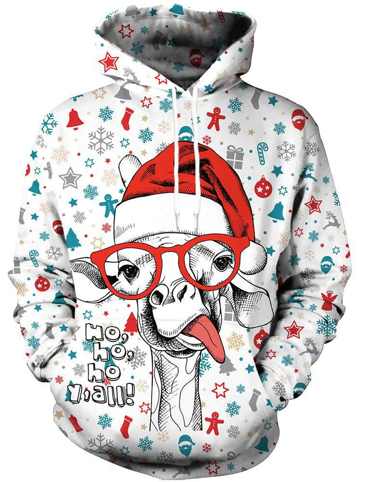 Damen Lustiger Kapuzenpullover mit weihnachtlichem DJ-Motiv Echoarchiv