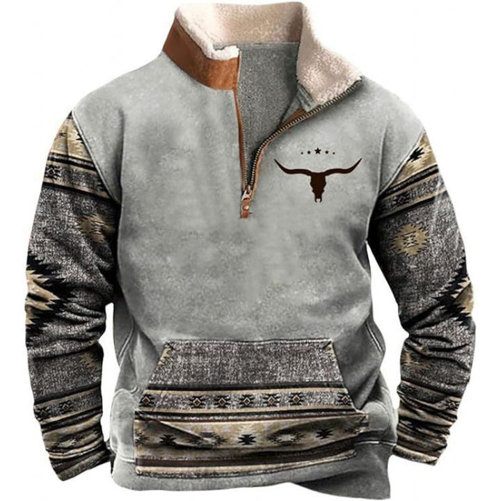 Herren Wärmender Fleece-Pullover mit Stehkragen Echoarchiv