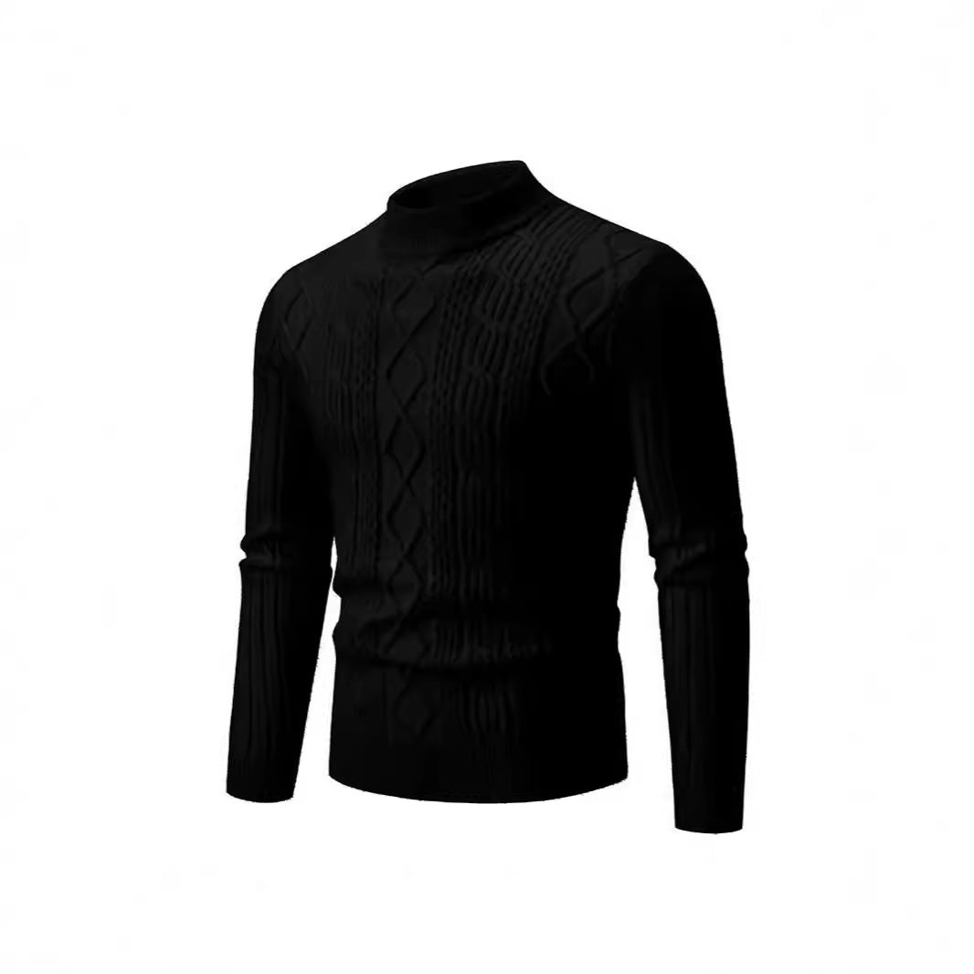 Herren Strickpullover mit Stehkragen und Kabelmuster Echoarchiv
