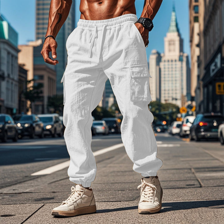 Herren Cargo-Hose mit seitlichen Taschen und elastischem Bund Echoarchiv