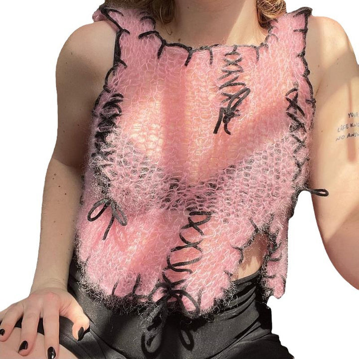 Damen luftiger Strickpulli mit dekorativen Nähten Echo Archiv