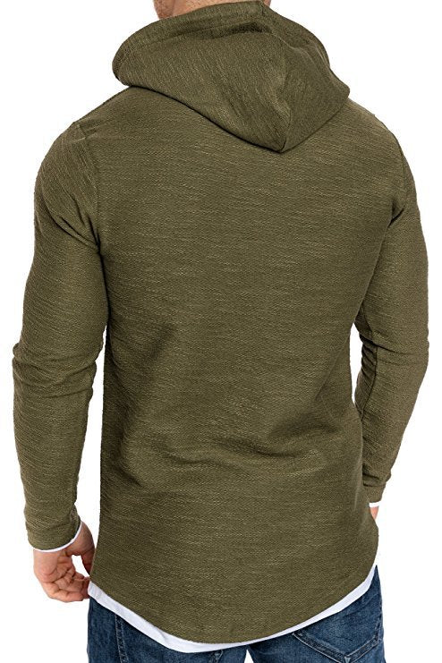 Herren Langarm Kapuzenpullover mit sportlichem Schnitt und feiner Struktur Echoarchiv