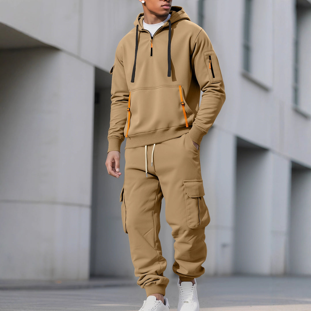 Herren Funktionales Sportset mit Kapuze und praktischen Taschen Echoarchiv