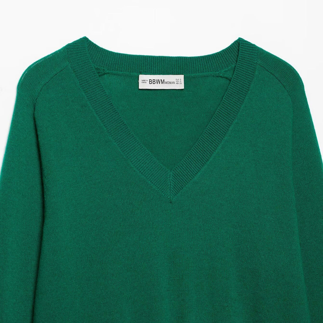 Damen Leichter V‑Ausschnitt Feinstrickpullover mit geripptem Saum Echoarchiv