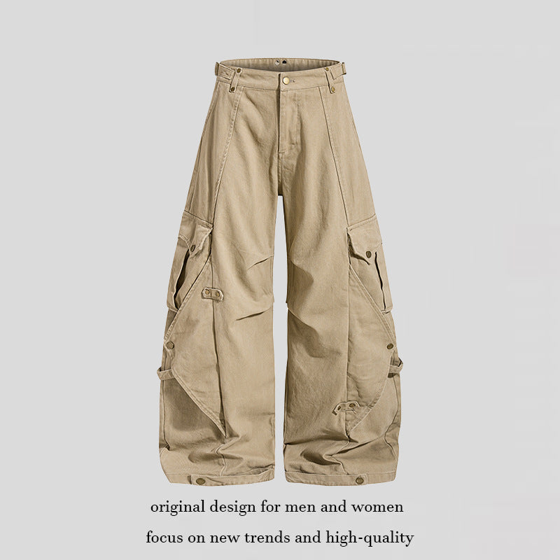 Damen weite Cargo‑Culotte‑Hose mit verstellbaren Riemen, großen Klappentaschen und Ballon‑Silhouette Echoarchiv