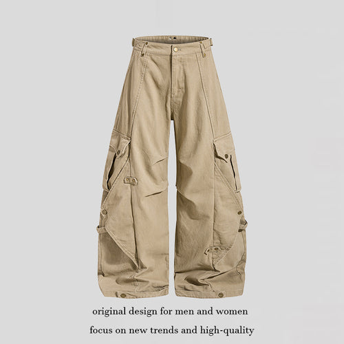 Damen weite Cargo‑Culotte‑Hose mit verstellbaren Riemen, großen Klappentaschen und Ballon‑Silhouette Echoarchiv