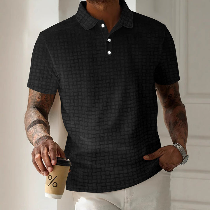 Herren stilvolles Poloshirt mit modernen strukturierten Details Echoarchiv