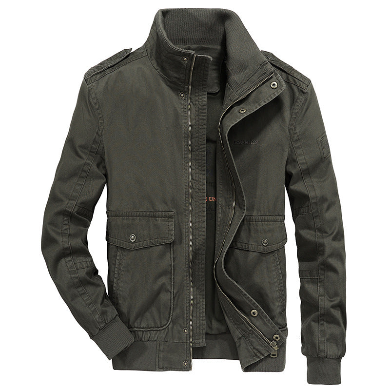 Herren Vintage-Canvas-Blouson mit hochschließendem Stehkragen und aufgesetzten Klappentaschen Echo Archiv