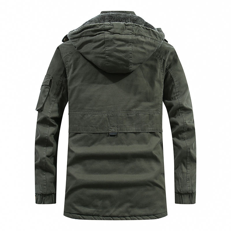 Herren Outdoor-Canvasparka mit abgenähter Kapuze, wärmender Teddyfleece-Innenlage und verdecktem Zweiwege-Reißverschluss Echo Archiv