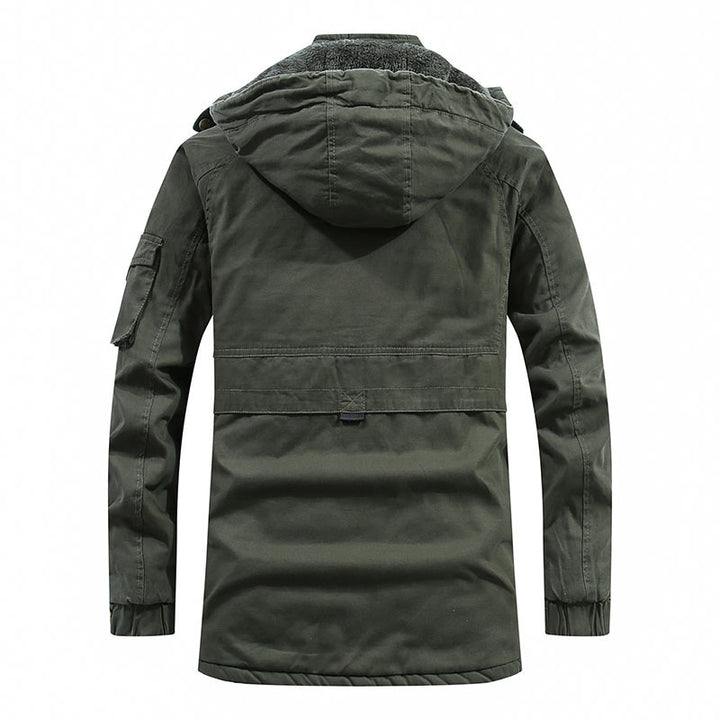 Herren Outdoor-Canvasparka mit abgenähter Kapuze, wärmender Teddyfleece-Innenlage und verdecktem Zweiwege-Reißverschluss Echo Archiv
