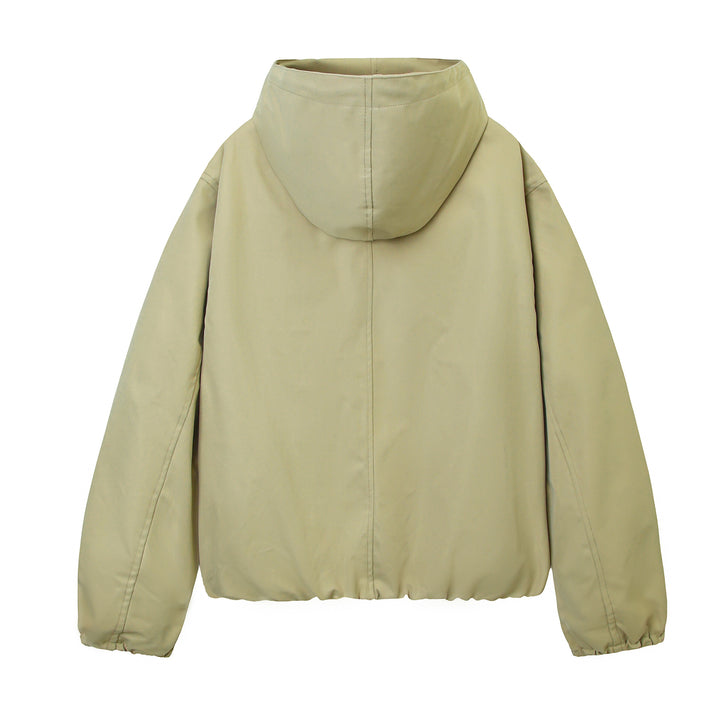 Damen Kapuzen-Bomberjacke mit gerafftem Saum und Eingrifftaschen Echoarchiv