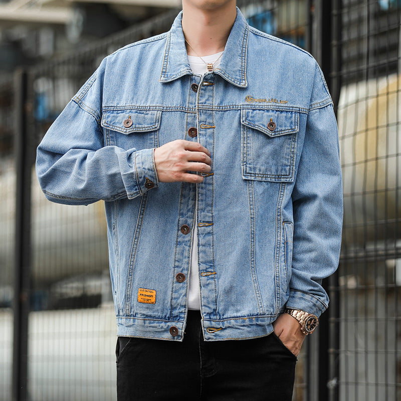 Herren Denimjacke im lässigen Stil mit funktionalen Pattentaschen und robustem Design Echoarchiv