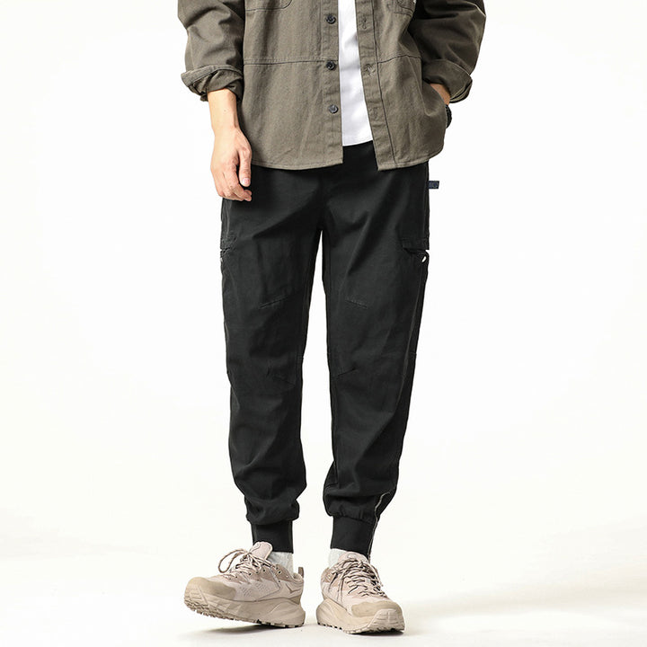 Herren Cargohose im Jogger-Stil mit elastischem Bund, Bündchen und Utility-Taschen Echo Archiv