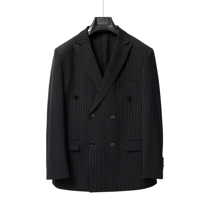 Herren Doppelreiher Blazer mit feinen Nadelstreifen – Tianoro