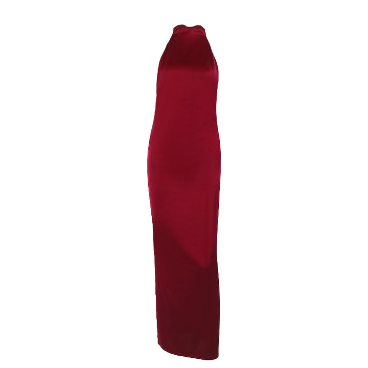 Damen elegantes Maxikleid mit hohem Kragen und figurbetontem Schnitt Echo Archiv