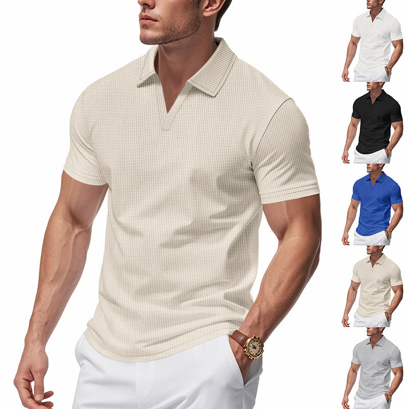Herren modisches Poloshirt mit strukturiertem Design Echoarchiv