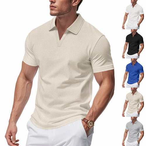 Herren modisches Poloshirt mit strukturiertem Design Echoarchiv
