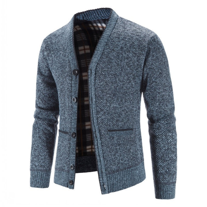 Herren Warm gefütterte Strickjacke mit modischem Schnitt Echoarchiv