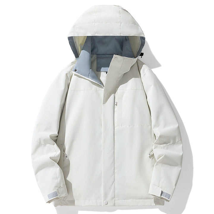 Herren Wasserdichte dreilagige Outdoorjacke mit Kapuze, atmungsaktivem Meshfutter und verstellbaren Bündchen – Taviero