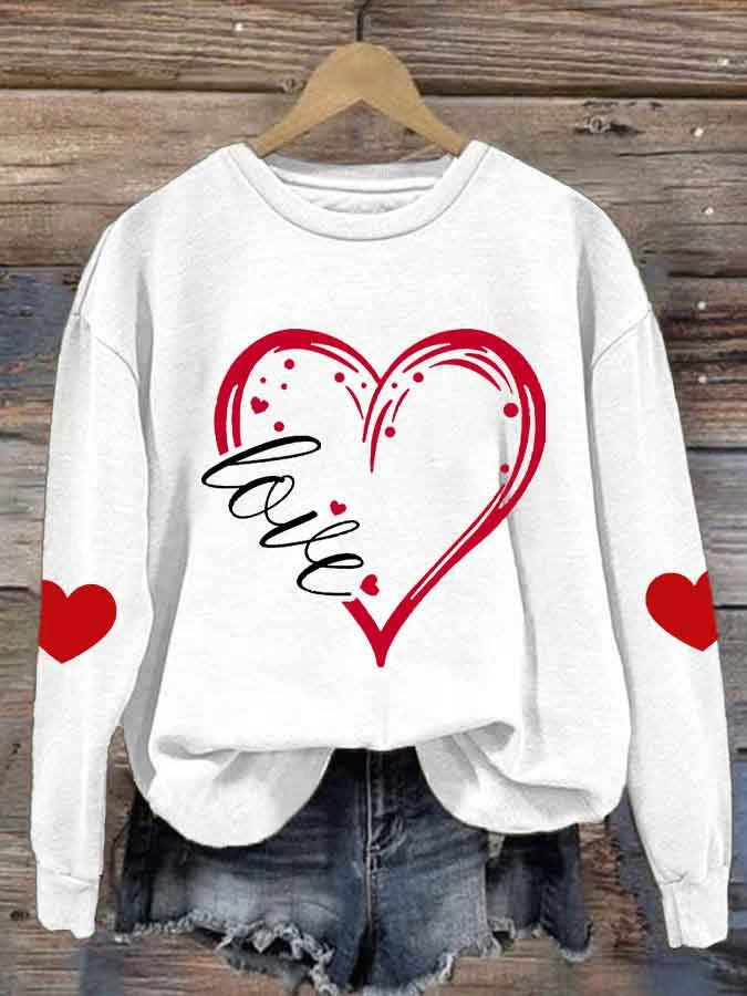 Damen Gemütlicher Pullover mit Herzmotiv Echoarchiv