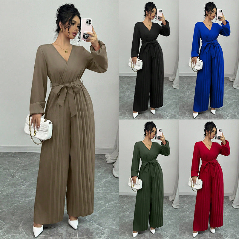 Damen Eleganter Plissee Jumpsuit Echo Archiv