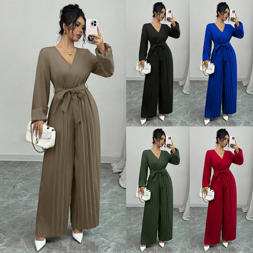 Damen Eleganter Plissee Jumpsuit Echo Archiv