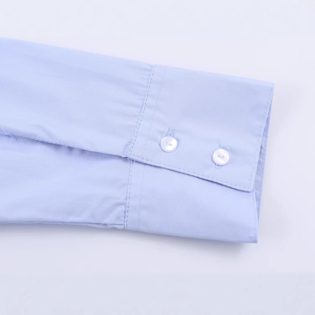 Damen Hemdbluse mit Smock‑Raffung und klassischem Kragen Echoarchiv