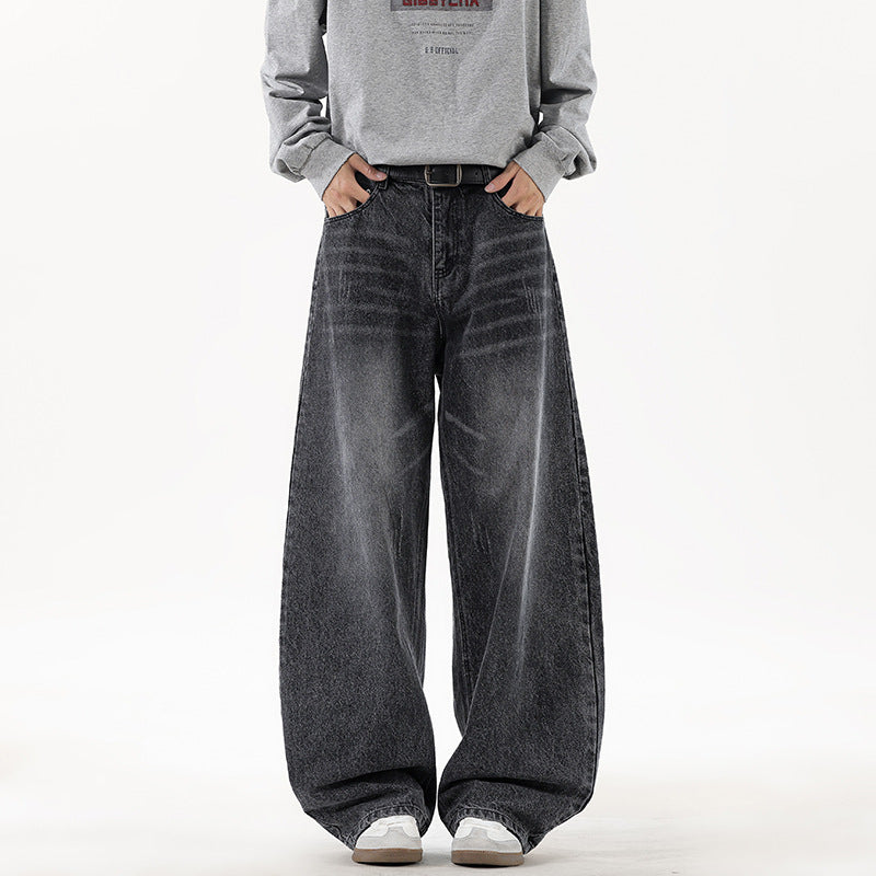 Herren Relaxed Wide‑Leg Denimhose mit extra weitem Bein und Vintage-Fade Echo Archiv