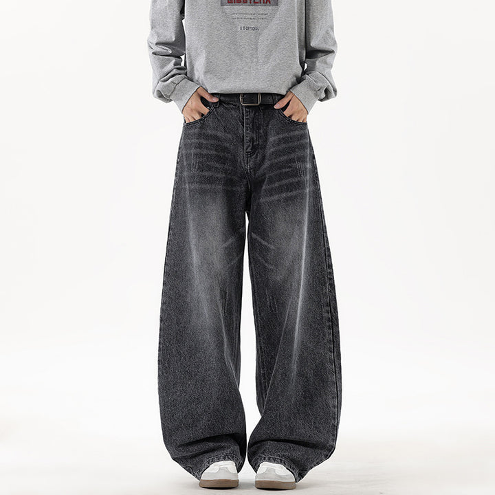 Herren Relaxed Wide‑Leg Denimhose mit extra weitem Bein und Vintage-Fade Echo Archiv