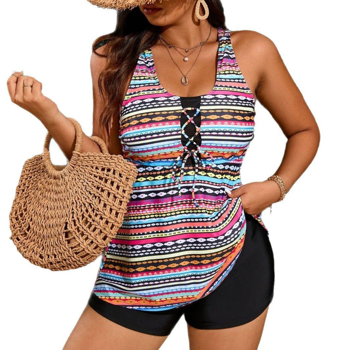 Damen Sportliches Tankini-Outfit mit modischem Lacing Echo Archiv