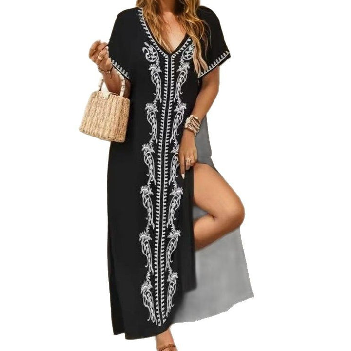 Damen eleganter Strandüberwurf mit filigranem Stickereidesign Echo Archiv